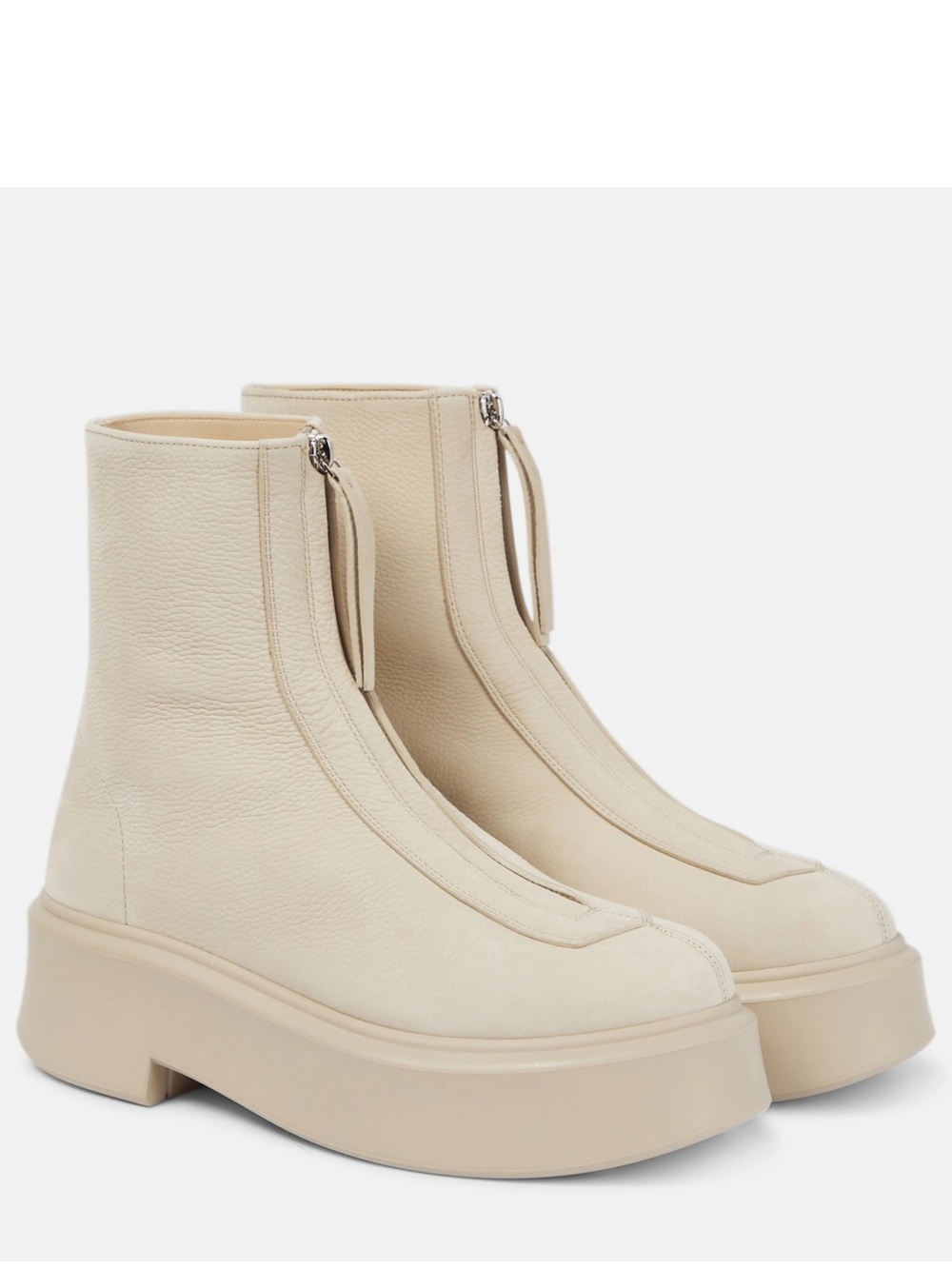 The Row The Zipped textured-nubuck platform ankle boots size 38 1/2